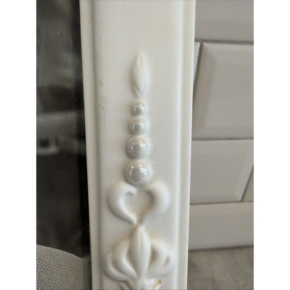 Weston Gallery 8x10 White Ceramic Frame With Pearl Details Perfect For A Wedding